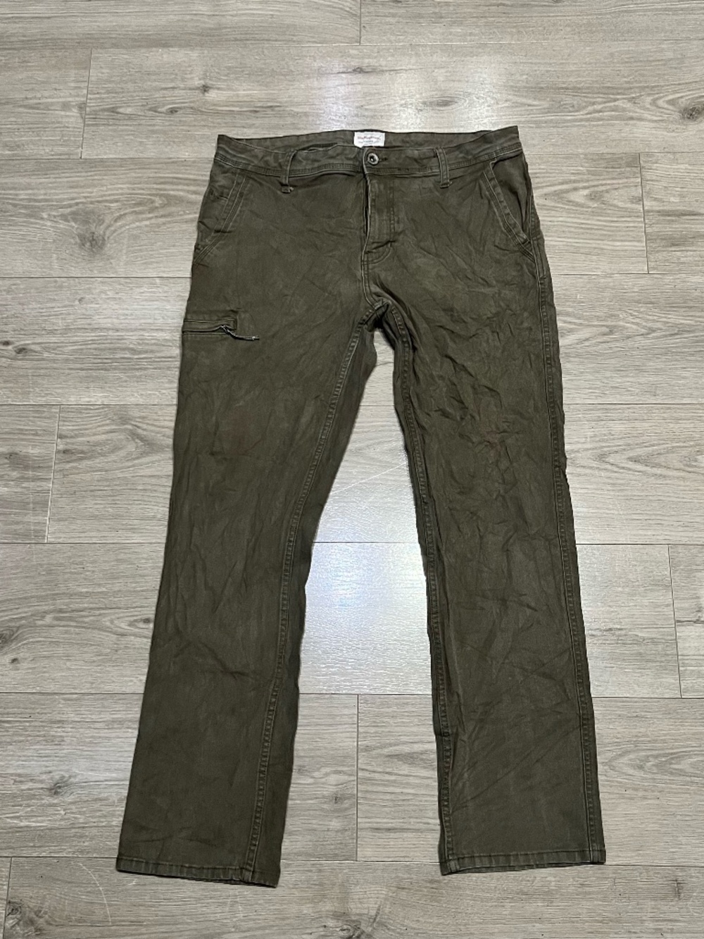Weatherproof Vintage Men's Olive Green Workwear Pants Straight Leg Utility 34X32